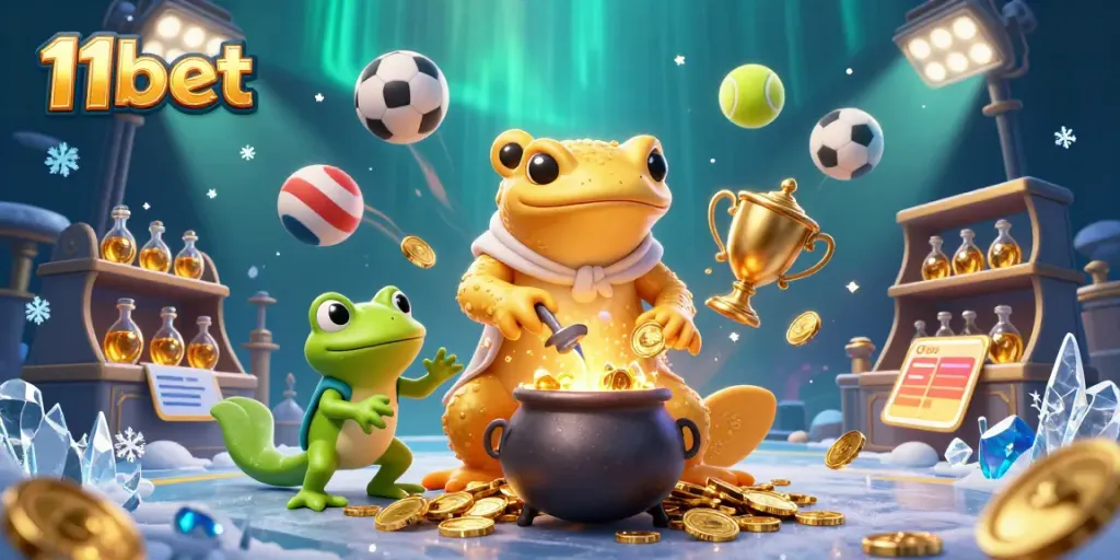 Engage with 11bet's immersive gaming experience featuring dynamic sports elements and golden rewards.
