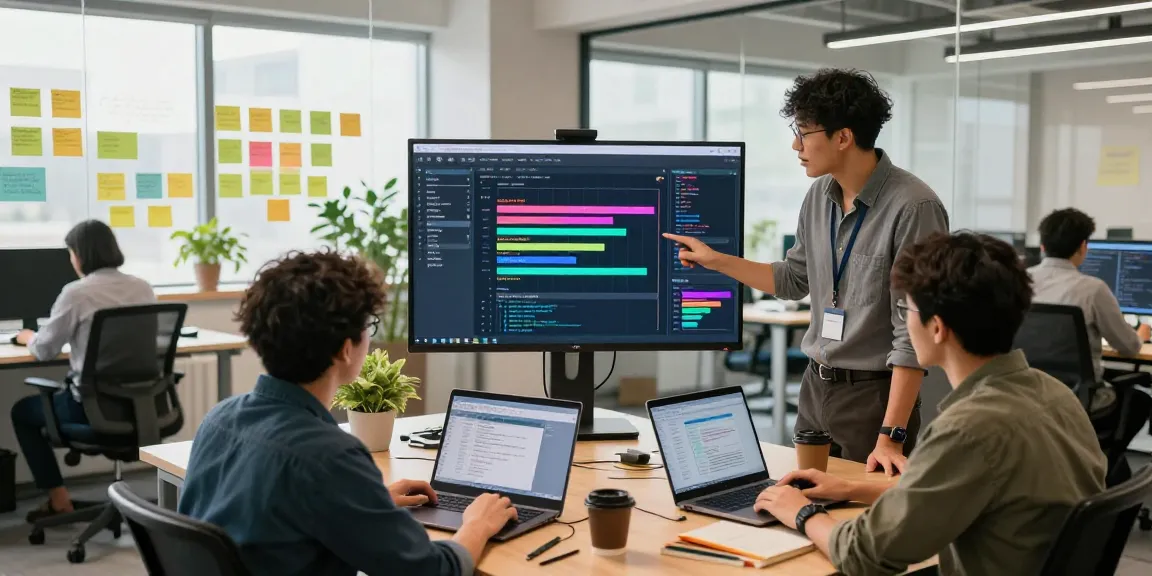 Professionals collaborating in a creative space at the WPS Official Website development office, showcasing teamwork and innovation.