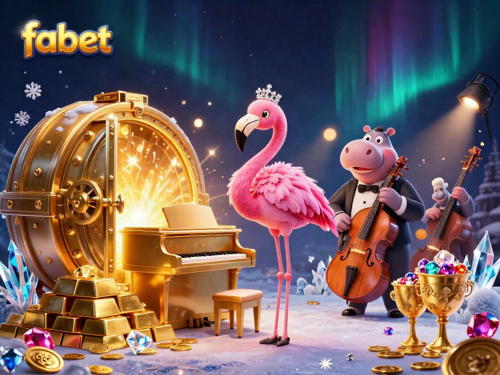 Engage in exciting betting with fabet, a lively scene featuring vibrant characters and dazzling casino elements.