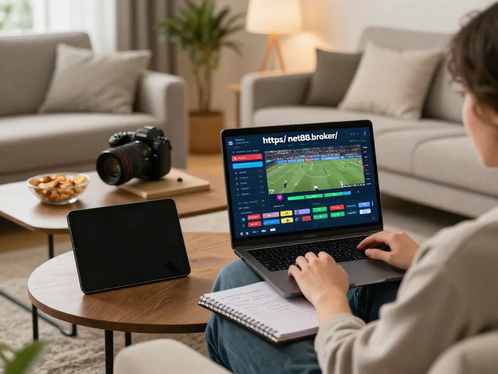 Experience the excitement of online betting at https://net88.broker/ in a cozy living room setting.