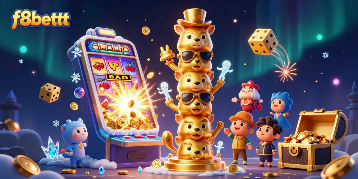 Play exciting games at f8bettt, featuring a cartoon totem and vibrant casino elements.