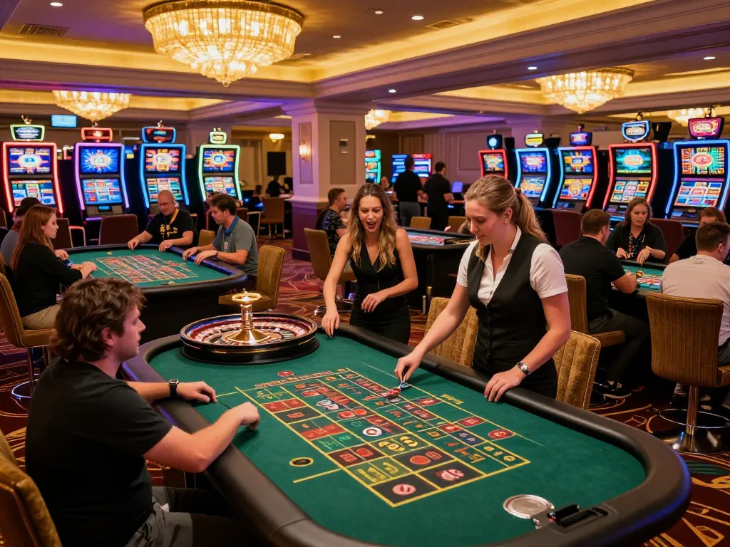 Description of players engaging with roulette tables and placing bets in an upscale casino environment, capturing the excitement of XX 88 gaming.