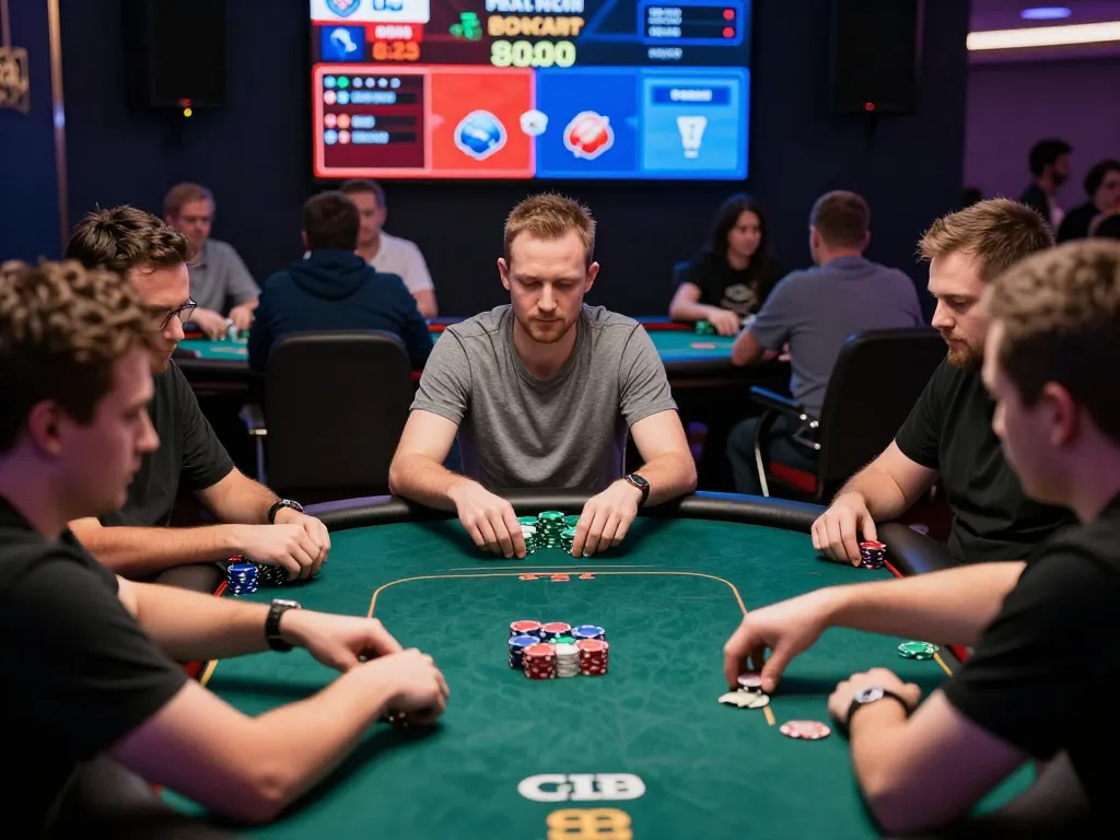 Players engaged in an online poker game at rr88, showcasing their strategies and focus on winning hands.