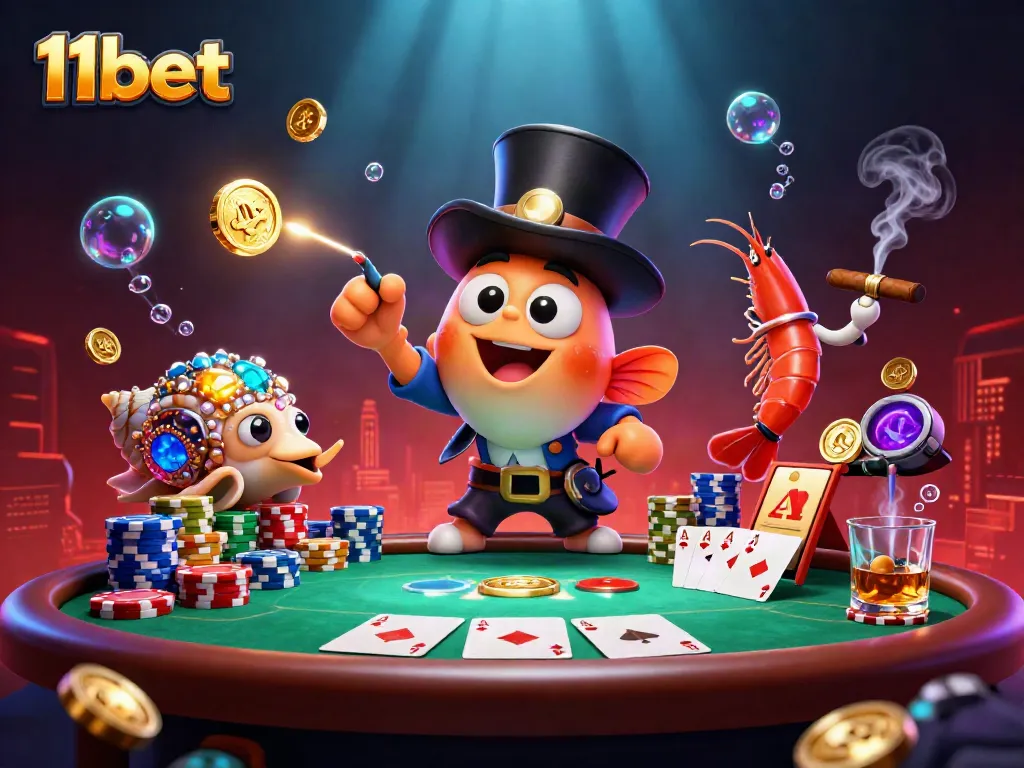 Experience thrilling gameplay with 11bet in an animated scene of underwater escape and riches.