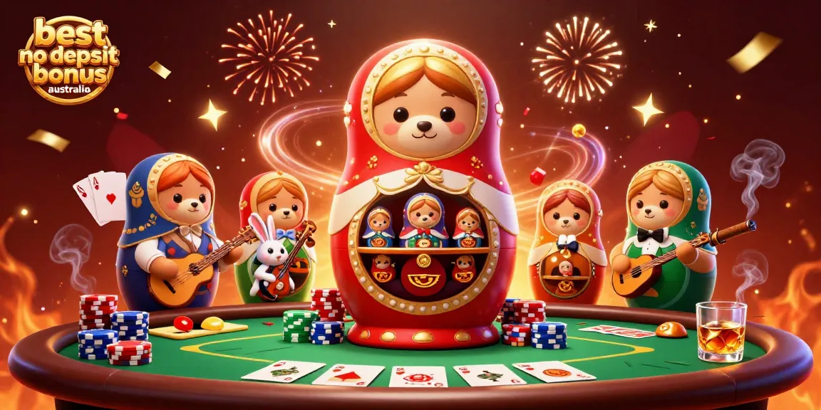 Experience the best no deposit bonus Australia through vibrant 3D casino characters at a poker table.